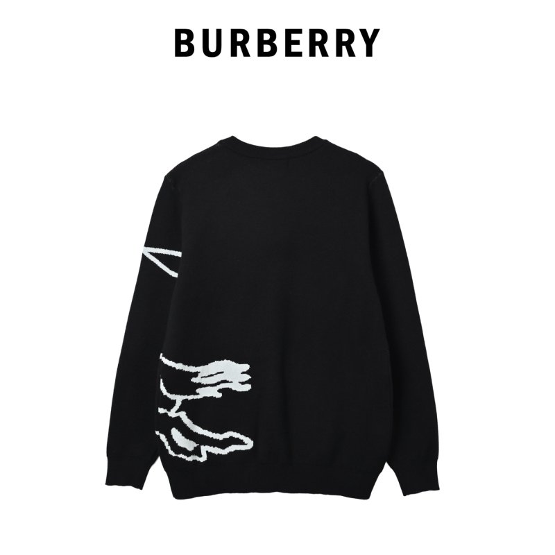 Burberry EKD Knight Jacquard Crew Neck Sweater Black view