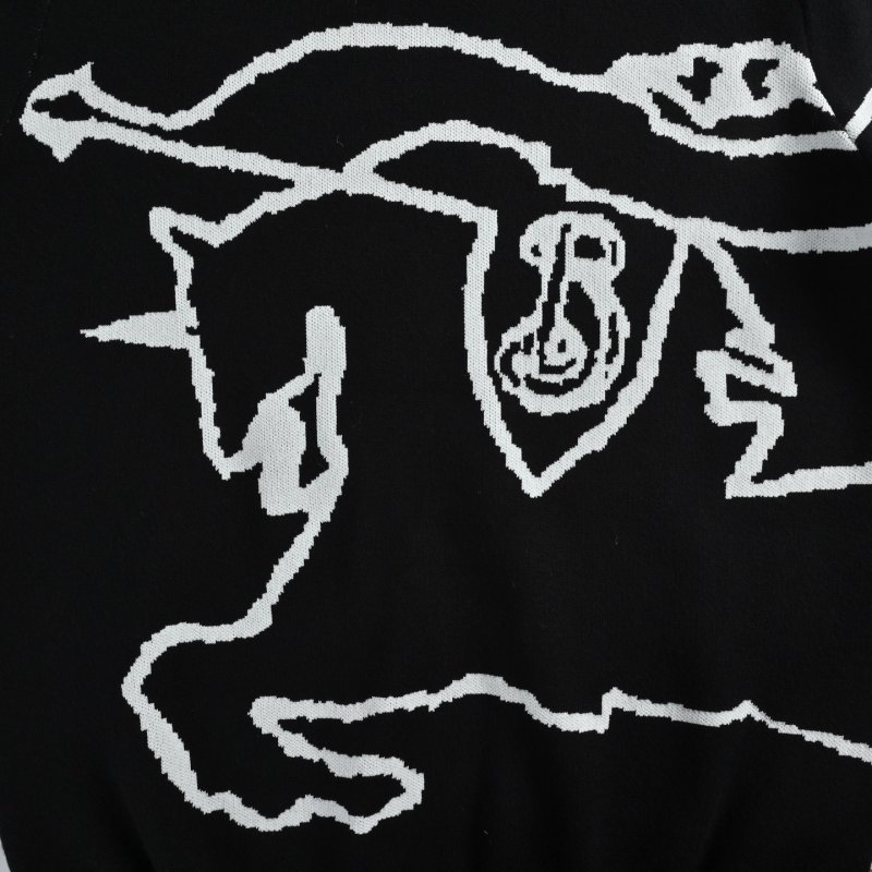 Burberry EKD Knight Jacquard Crew Neck Sweater Black view