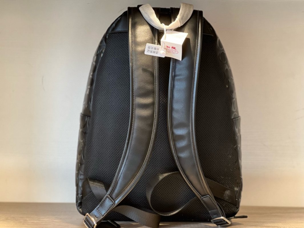 Coach Signature Embossed Black Backpack view