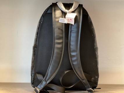 Coach Signature Embossed Black Backpack view 2
