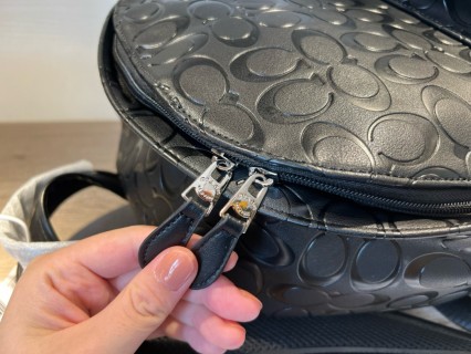 Coach Signature Embossed Black Backpack view 6