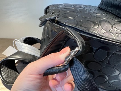 Coach Signature Embossed Black Backpack view 7