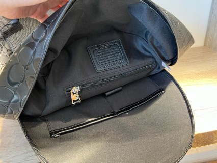 Coach Signature Embossed Black Backpack view 9