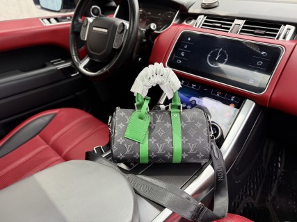Louis Vuitton Eclipse Keepall 25 Travel Bag Black Green