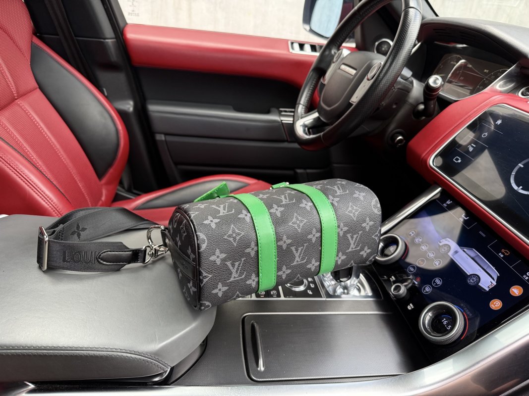 Louis Vuitton Eclipse Keepall 25 Travel Bag Black Green view