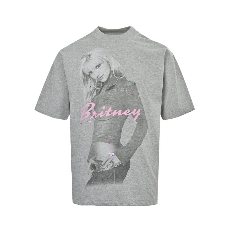Grey Britney Graphic Short Sleeve T-Shirt view