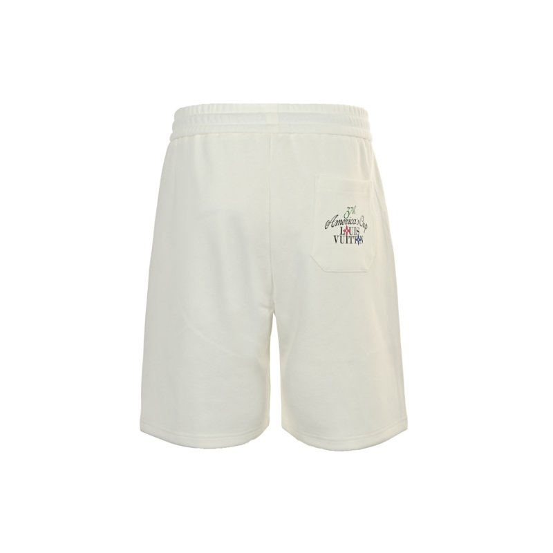 White Star Print Shorts with Blue Drawstring view
