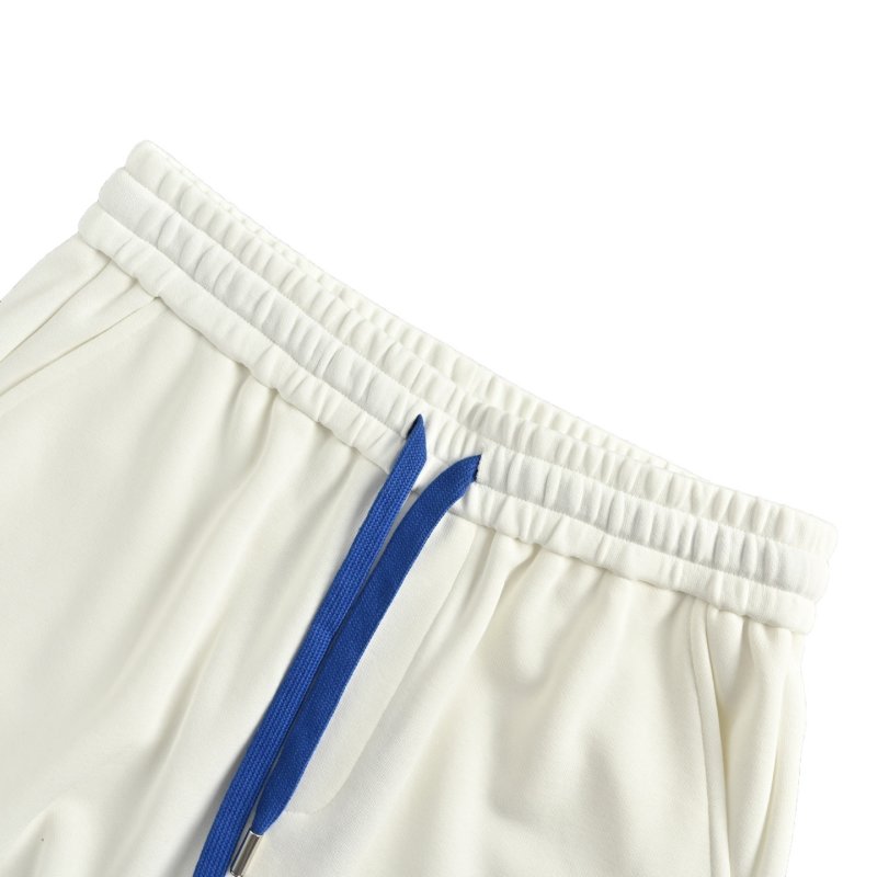 White Star Print Shorts with Blue Drawstring view