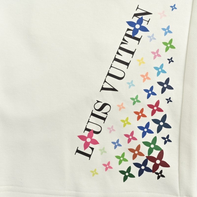 White Star Print Shorts with Blue Drawstring view