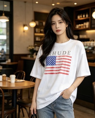 Rhude Flag White T-Shirt view 2