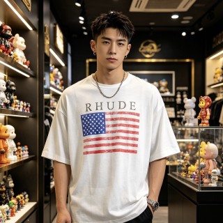 Rhude Flag White T-Shirt view 5