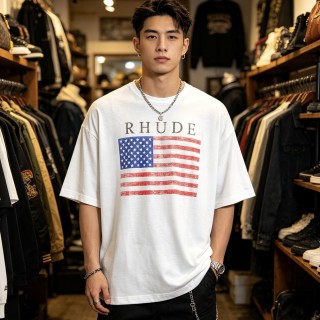 Rhude Flag White T-Shirt view 6