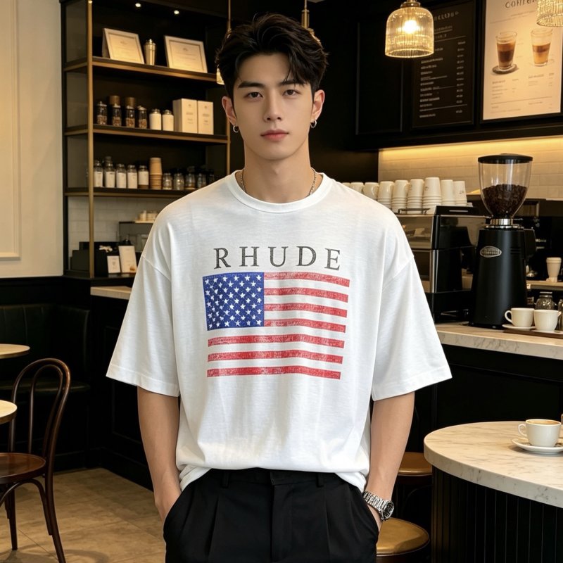 Rhude Flag White T-Shirt view