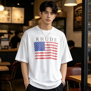 Rhude Flag White T-Shirt view 8