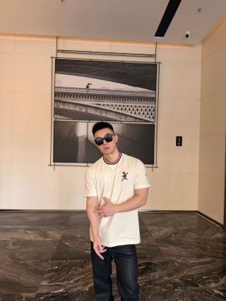 Thom Browne Hector Embroidered T-Shirt Cream view 2