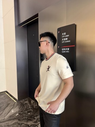 Thom Browne Hector Embroidered T-Shirt Cream view 3