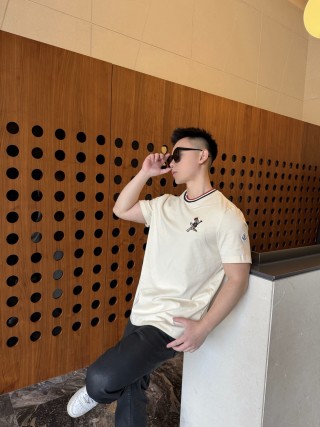 Thom Browne Hector Embroidered T-Shirt Cream view 4