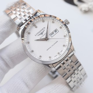 Longines Annual Calendar Automatic Watch 40mm Silver view 3