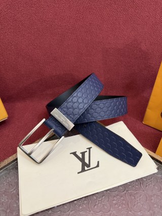Louis Vuitton Monogram Floral Navy Leather Belt