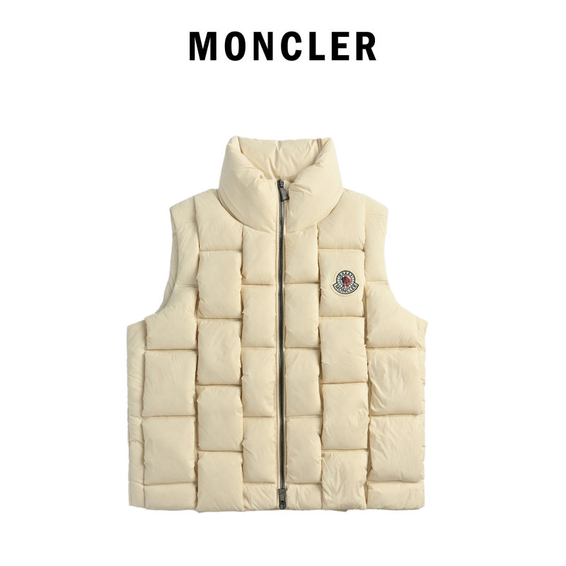 Cream Puffer Vest Gilet with White Hoodie Layering Set view