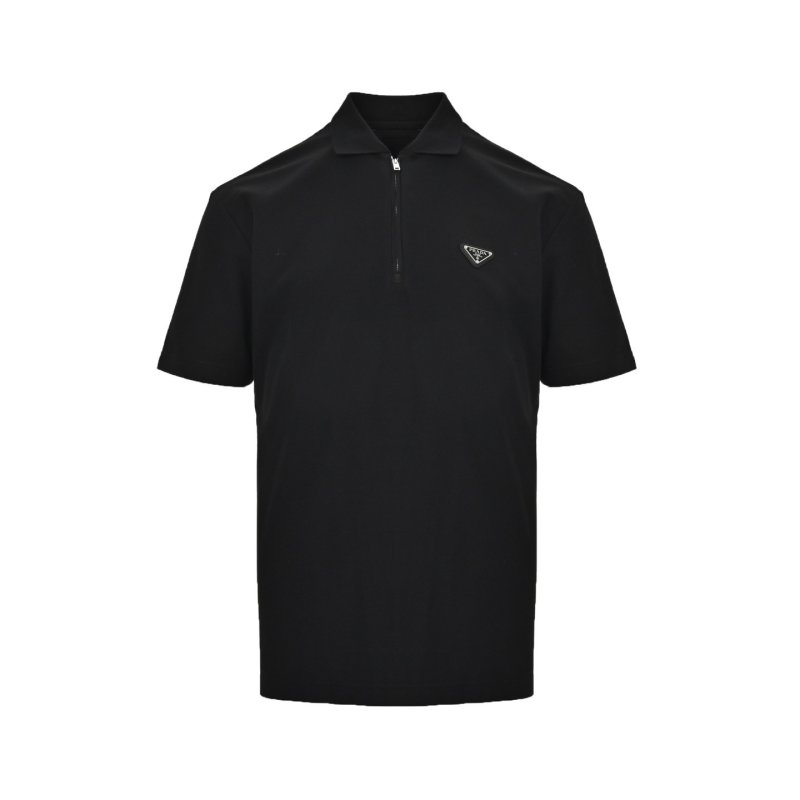 Prada Black Short-Sleeve Polo Shirt view