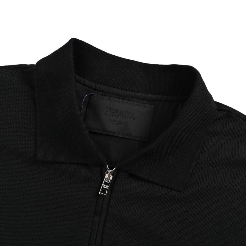 Prada Black Short-Sleeve Polo Shirt view