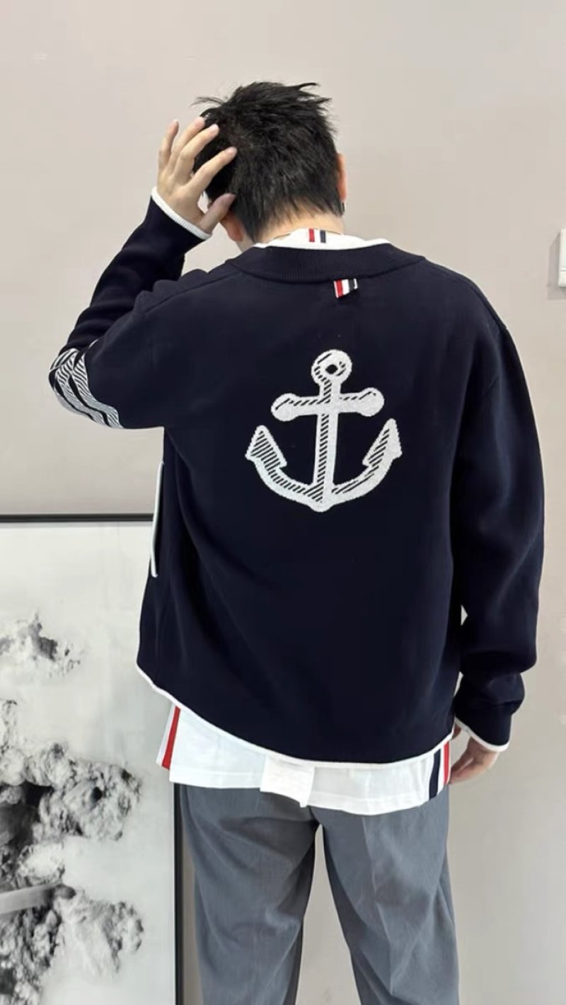Black Anchor Embroidered Knit Sweater view