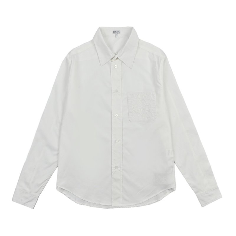 Loewe White Embroidered Logo Long Sleeve Shirt view