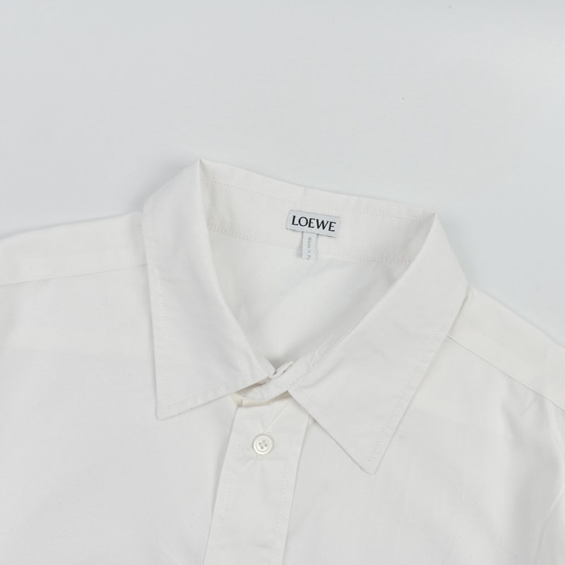 Loewe White Embroidered Logo Long Sleeve Shirt view