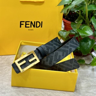 Fendi FF Buckle Black Leather Belt 3.0cm view 4
