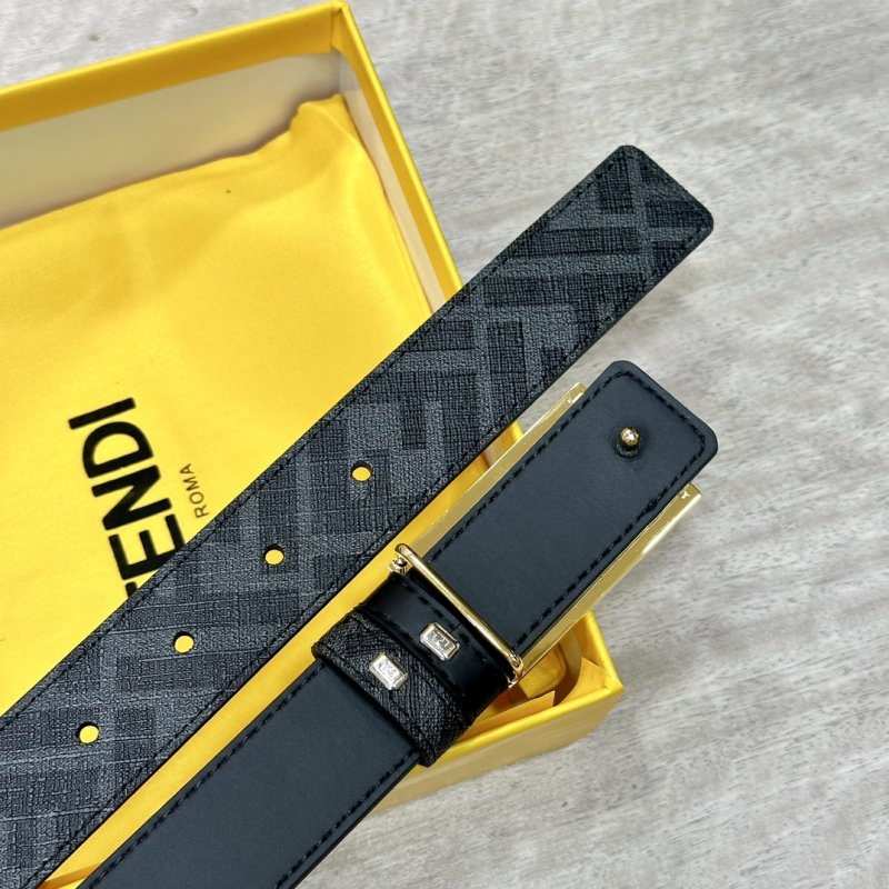 Fendi FF Buckle Black Leather Belt 3.0cm view