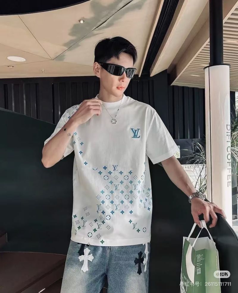 Saint Laurent Black Distressed Rhinestone Logo T-Shirt view