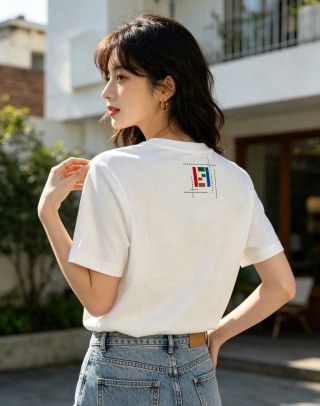 Fendi Multicolor Logo Pocket White T-Shirt view 6