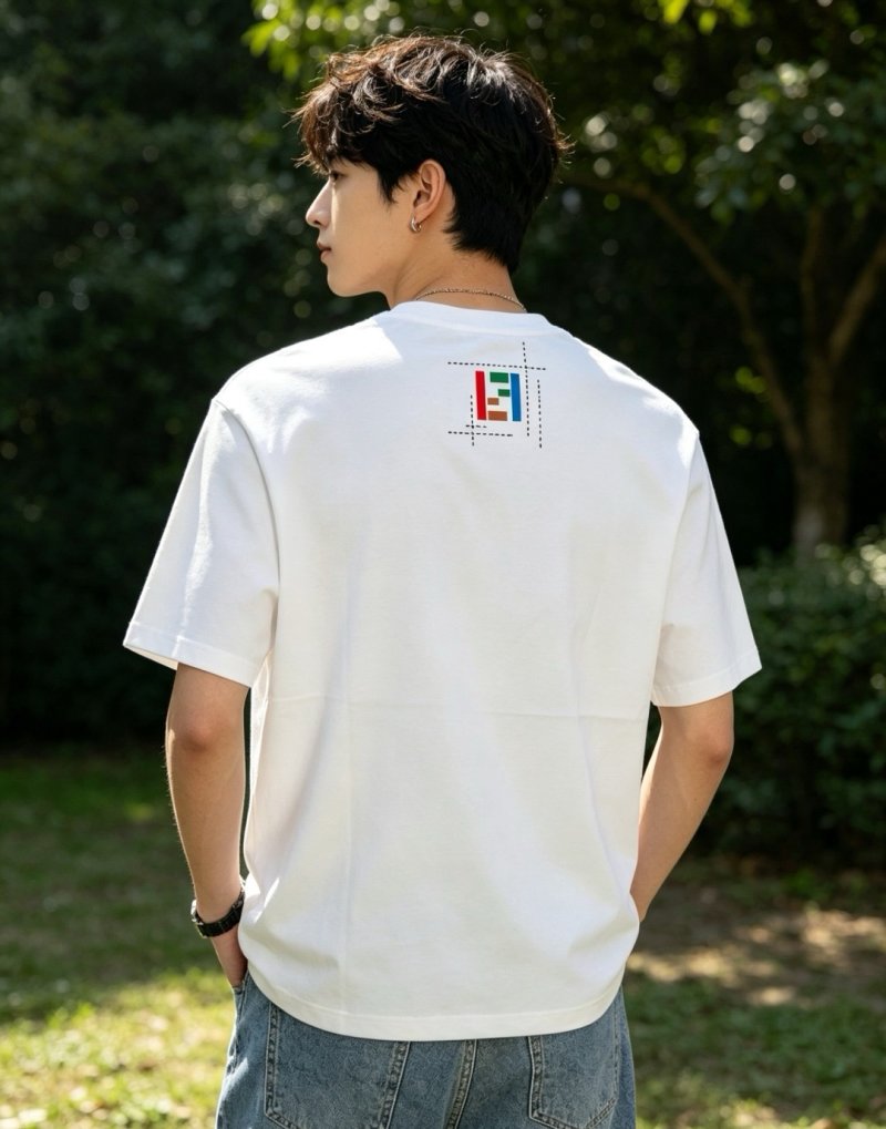 Fendi Multicolor Logo Pocket White T-Shirt view