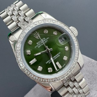 Rolex Datejust 31mm Diamond Bezel Mint Green Dial Steel Watch view 5