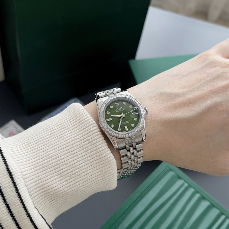 Rolex Datejust 31mm Diamond Bezel Mint Green Dial Steel Watch view