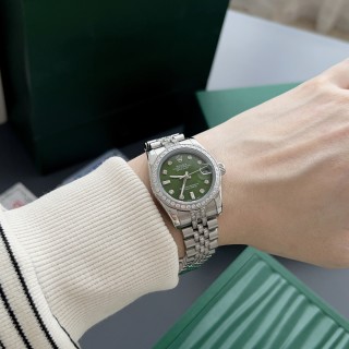 Rolex Datejust 31mm Diamond Bezel Mint Green Dial Steel Watch view 10