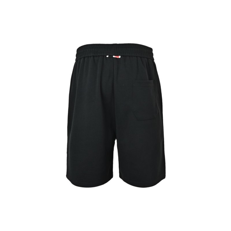 Moncler Black Shorts with Stripe Logo view