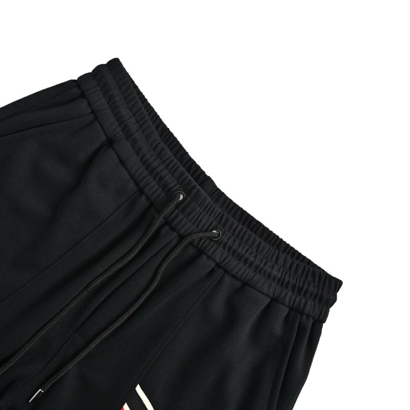 Moncler Black Shorts with Stripe Logo view