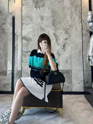 Louis Vuitton Colour-Block Polo T-Shirt Black Turquoise view 4