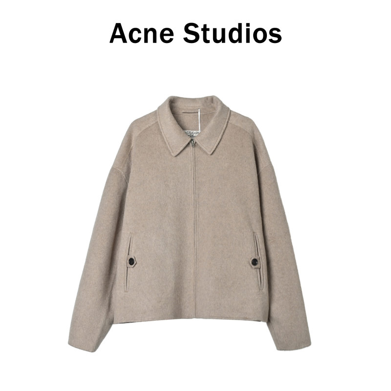 Oversized Wool Blend Overshirt Jacket Beige view