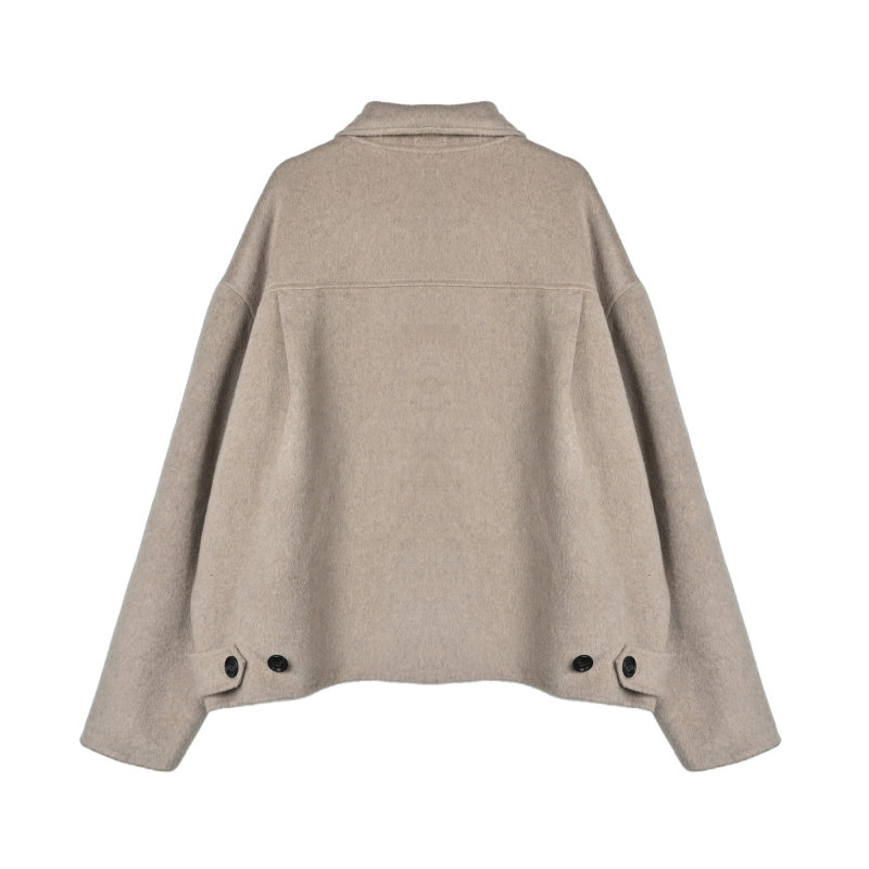 Oversized Wool Blend Overshirt Jacket Beige view