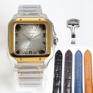 Cartier Santos Two-Tone Steel & Gold Automatic Watch view 2