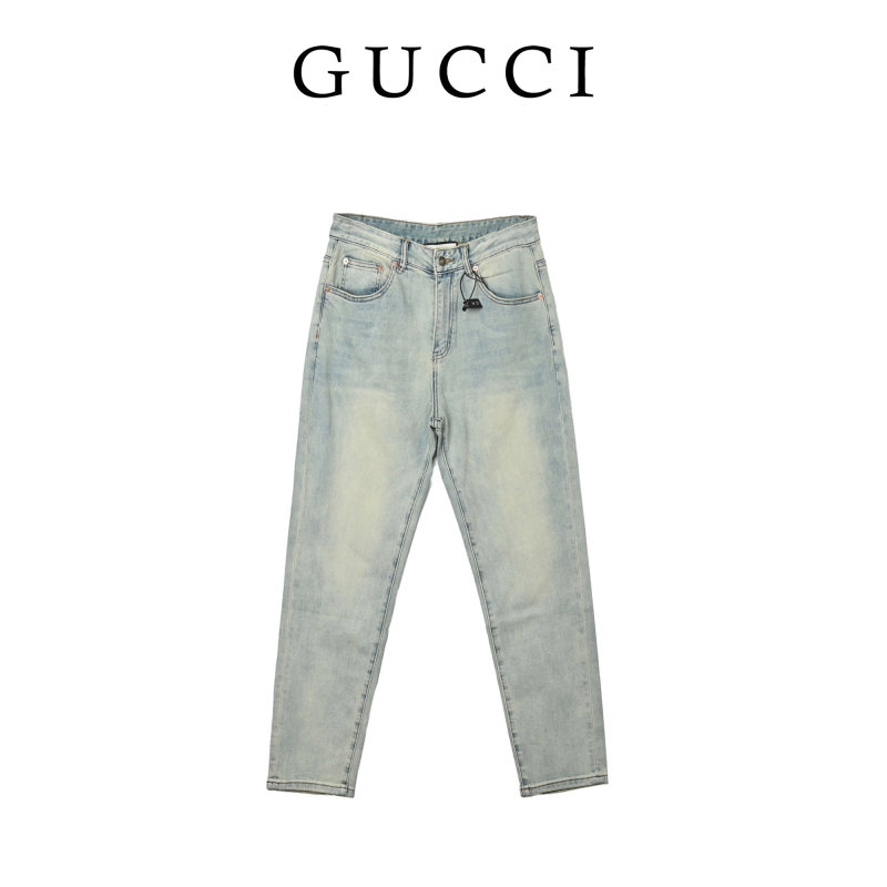 Light Wash Straight Leg Denim Jeans view