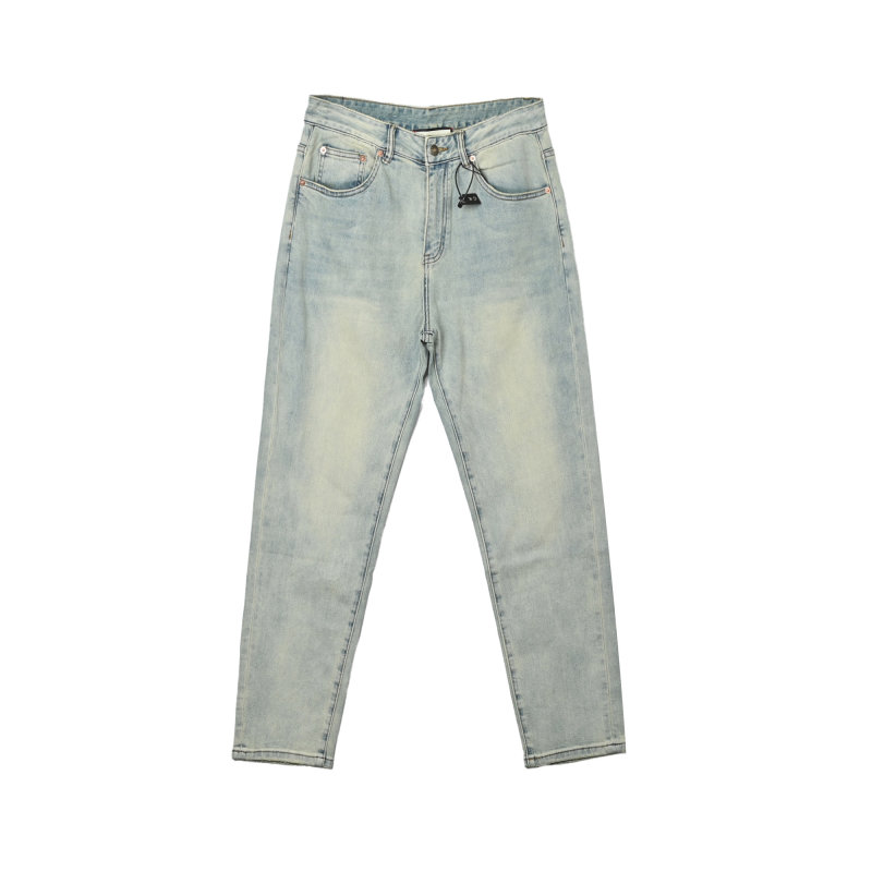 Light Wash Straight Leg Denim Jeans view