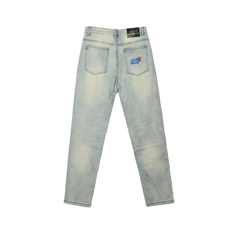 Light Wash Straight Leg Denim Jeans view