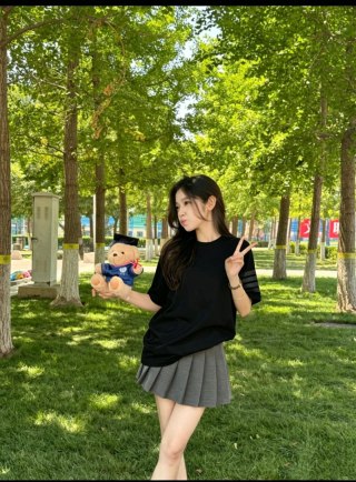 Essentials Black Short Sleeve T-Shirt with Striped Sleeves view 6
