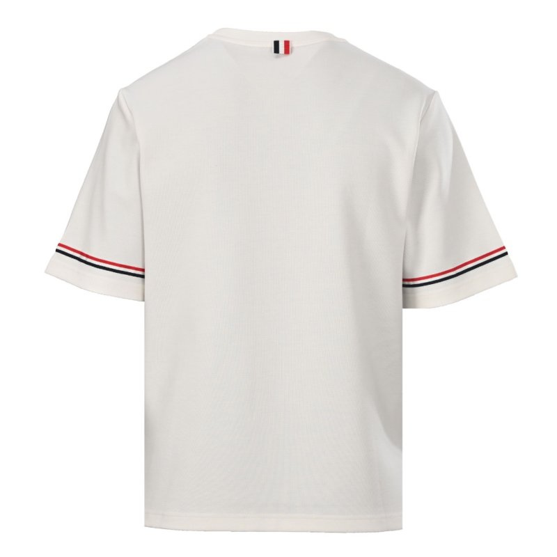 Thom Browne Striped Sleeve White T-Shirt view