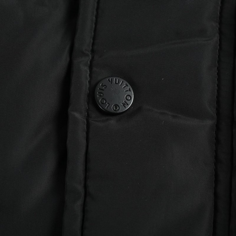 Black Quilted Down Jacket with Hood view