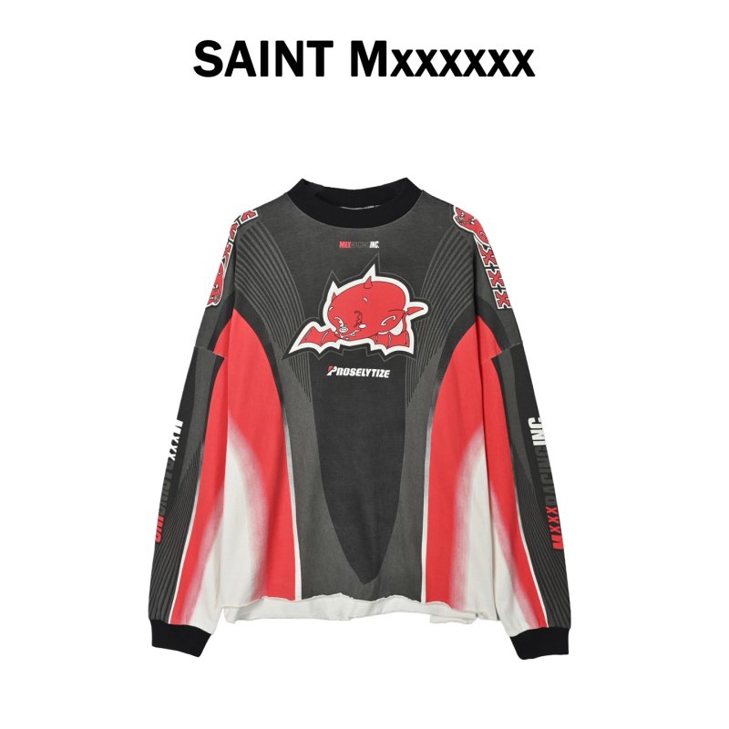 Jordan Chicago Bulls Color-Block Long Sleeve Tee Black Red White view